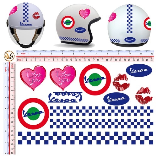 Vespa love you pvc blu - , adesivi