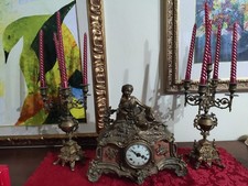 TRITTICO IN OTTONE OROLOGIO E