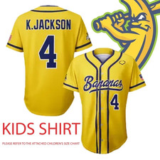 NUOVA maglia da baseball Savannah Bananas #4 Jackson maglietta bambino giovane US1453