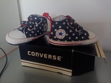 Scarpe Converse All Star Bambino Neonato N.18 lunghezza11cm Navi/mult