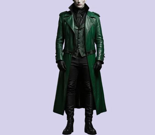 Cappotto trench uomo verde