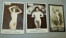 Paris CIGARILLOS HABANOS - Lotto 3 antiche Figurine fotografie nudo donna '900