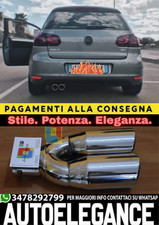 ⭐0573 VW GOLF 6 TERMINALI DI SCARICO CROMATI INOX DOPPIO USCITA LOOK GTI⭐