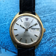 Orologio Uomo Vintage Omega Geneve Electronic F300hz Cronometro Da Riparare 