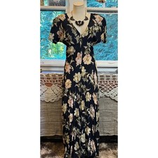 Abito grunge nero floreale Starina vintage anni 90 