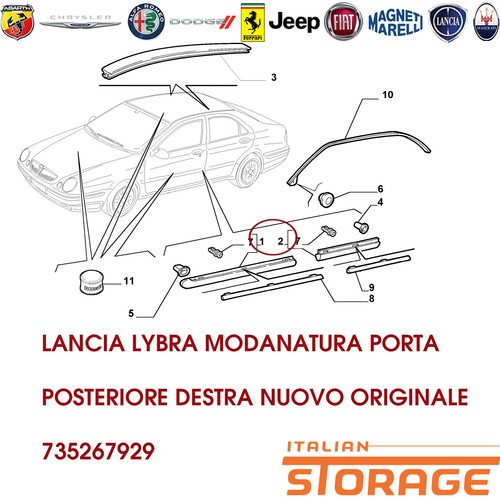 Lancia lybra modanatura porta - modanatura,