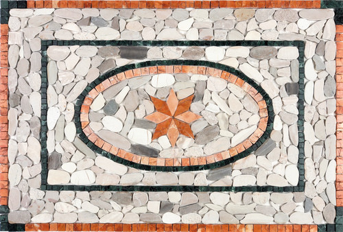 Rosone mosaico marmo con sassi - rosone,