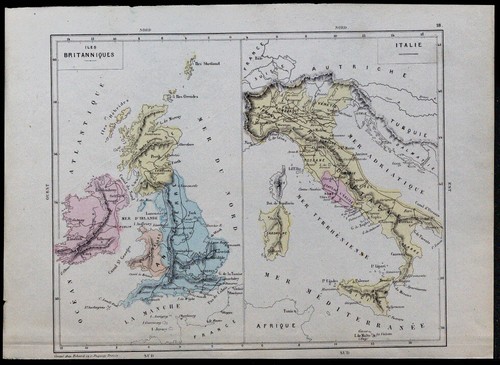 1867 carta geografica isole - carta,