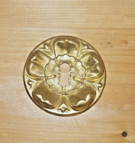 Targa chiave ottone patinato - ottone,