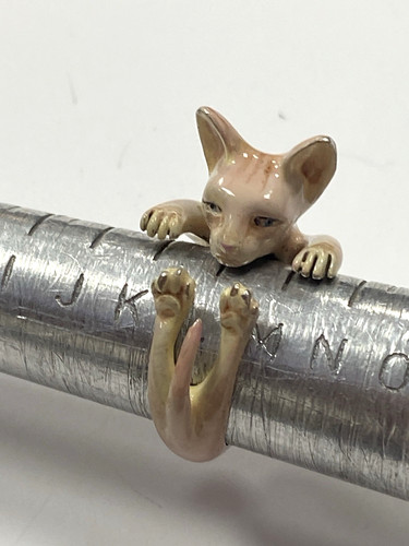 Anello simpatico gatto - , smalto