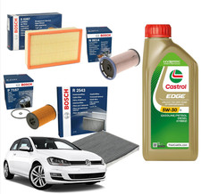 KIT TAGLIANDO GOLF 7 VII 1.6 2.0 TDI E GTD BOSCH 5 LT OLIO CASTROL EDGE LL 5W30