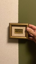 Miniatura paesaggio vintage cornice legno | Piccolo quadro collezione arredo cla