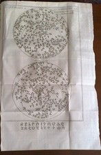 ALPHABET HEBREU CELESTE  configurazione stelle  antica incisione