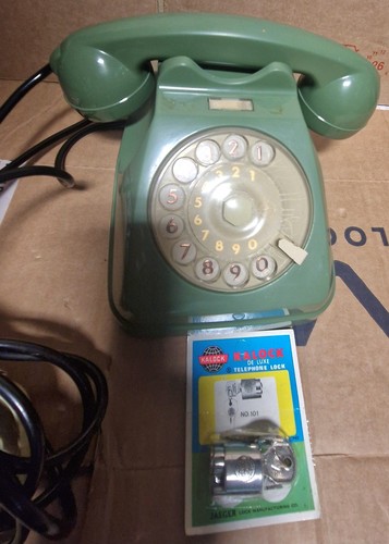 Telefono vintage disco verde - telefono,