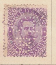 ITALIA REGNO - Stemma sabaudo su fondo pieno e effigie di Umberto I,valore in le