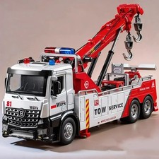 Camion dépanneuse 1:18 – Double crochet métal – Modèle réduit avec son & lumière