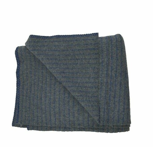 Coperta grigio blu - blu, righe