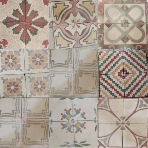 Antique decorative tiles - , late