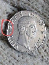 Vittorio Emanuele III Moneta C.50 1941 XIX con Materiale in Eccesso su E di EMAN