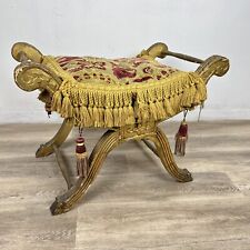 Antica Panchetta dormeuse stile barocco imbottita sgabello divanetto panca 900