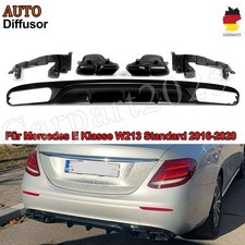 Diffusore posteriore con terminali di scarico nero per Mercedes Classe E W213 senza Sport Line