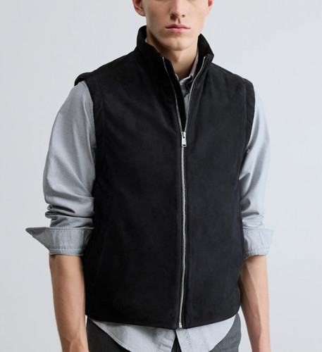Gilet pelle scamosciata - gilet,