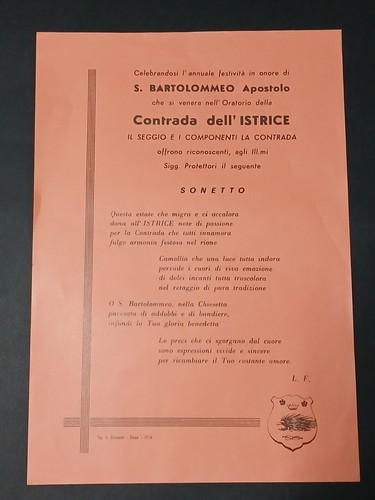 Palio siena istrice sonetto - di,