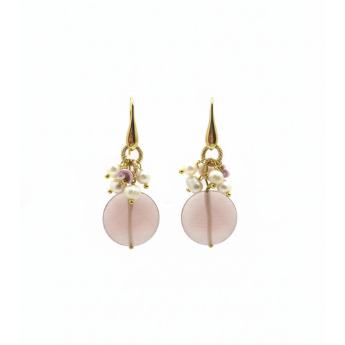 Orecchini disco rosa antico - disco,