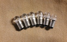 (6) BASE VITE LED SMERIGLIATO BIANCO CALDO 6V 8V #40 #46 LAMPADINA TECHNICS SA-5550 SA-5350