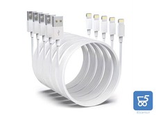 Kit 5 Cavi USB 2 Metri Fast Charge Compatibile iPhone iPad iPod Bianchi 5V 2.4A