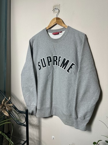 Felpa suprema grigio arco logo - felpa,