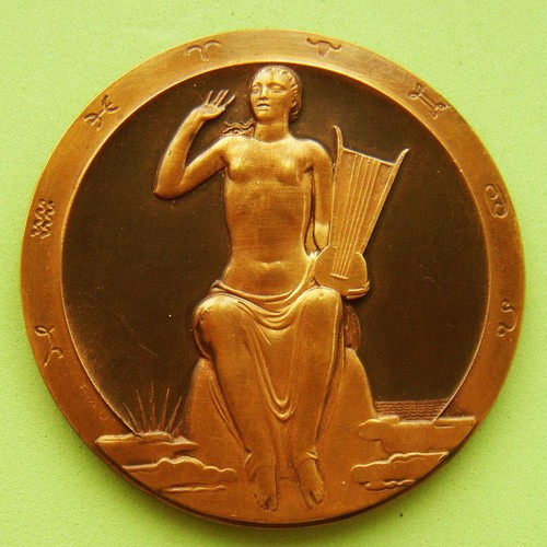 Art deco nudo donna con - deco, lira