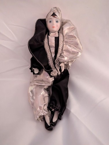 Muñeca pierrot porcelana - pierrot,