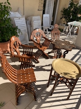 Antico servizio da caffè arabo XIX secolo - legno e madreperla