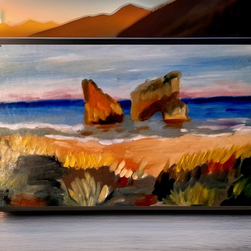 Wharariki beach dipinto olio - a,