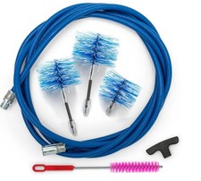 BARETTO - KIT Pulizia Tubi Stufa Pellet 3/6 M + 3 Spazzole DN 80 100 120 FLEX