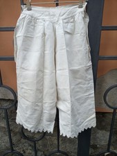 ANTICHE CULOTTE IN TESSUTO DI BISSO DI LINO BIANCHERIA D'EPOCA 