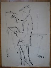 Giuseppe GAMBINO (Vizzini 1928–Preganziol 1997) AUTORITRATTO al CAVALLETTO 1954