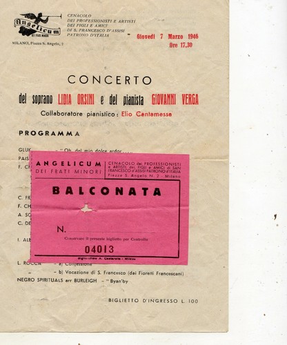 Angelicum 1946 concerto - ,