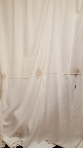 Tenda ricamata misto lino - tenda, in