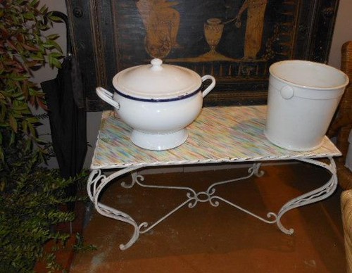 Tavolino basso ferro - , bianco