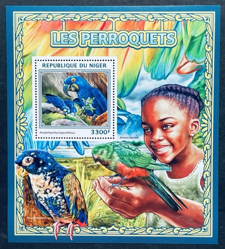 Niger parrots stamps souvenir - stamps,