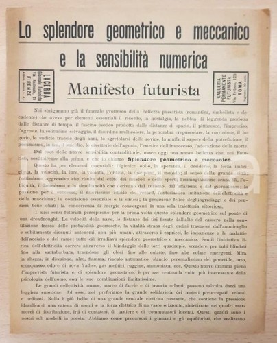 1914 marinetti manifesto - 1914,
