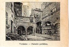 Stampa antica VITERBO piccola veduta piazza San Pellegrino 1905 Old print