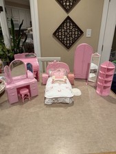 Barbie Vintage 1987 Rose Dolci Arredo Camera da Letto 10 Pezzi Più Accessori