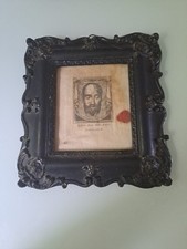 Antico "Volto Santo di Gesù Cristo" incisione su seta con sigillo papale 1847