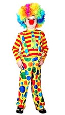 Costume Pagliaccio Carnevale Halloween Circo Bambino per natale e compleanno