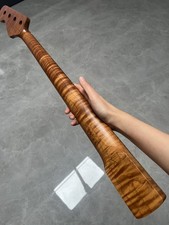 AAAA Roasted Flame Maple Fretless Jazz Bass Fai da Te Collo Chitarra 20 Frets Satinato 34in