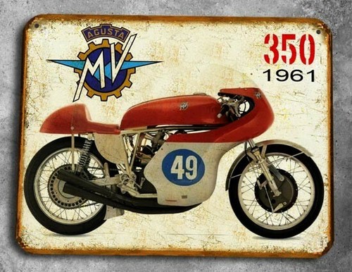 Plaque metal vintage agusta - plaque,