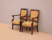 Coppia di poltrone Impero in legno mogano, '800!